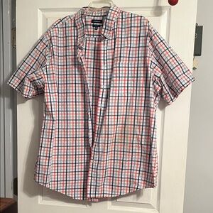 Izod Red and Blue Plaid Casual Shirt